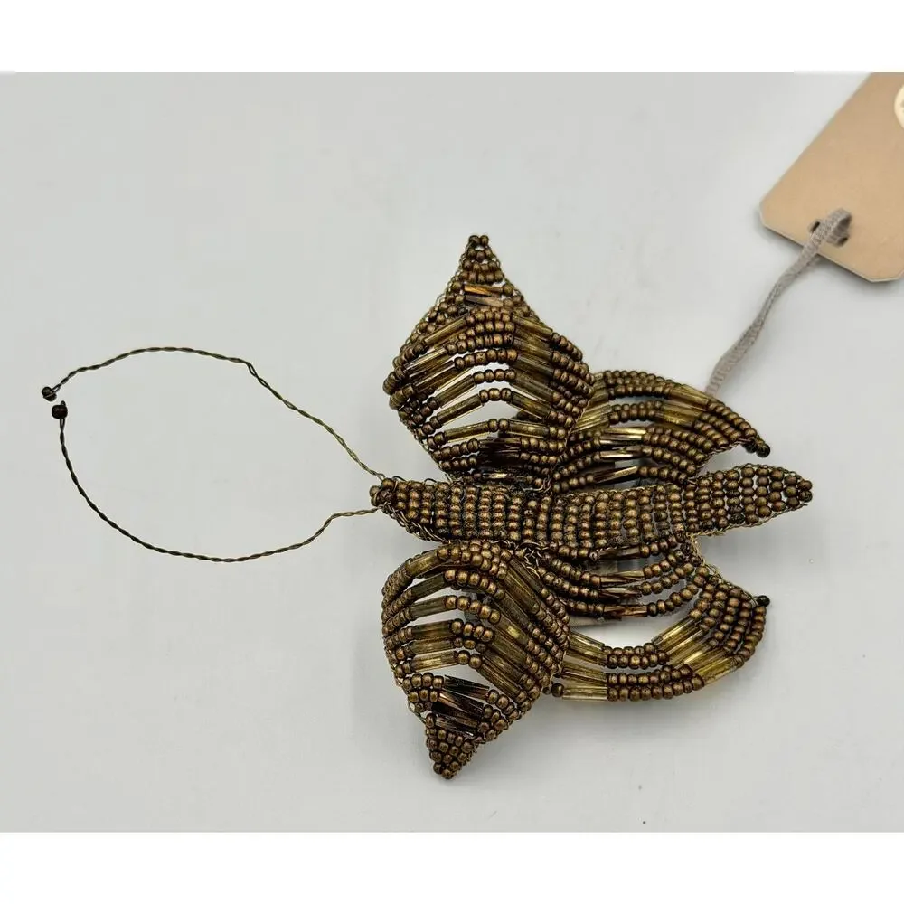 Hoss Intropia Hand Crafted Beaded Moth Butterfly Brooch